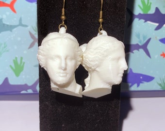 Venus de Milo Earrings, Greek Statue Jewelry, 3D Printed Art Gift