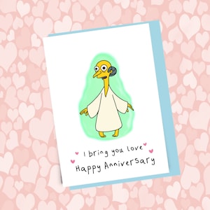 Mr Burns Simpsons Funny Anniversary card, funny greetings card, simpsons greetings cards