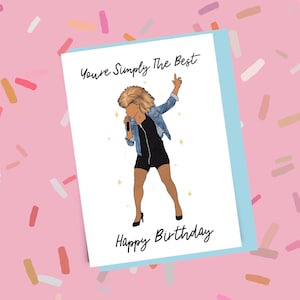 Tina simply the best funny birthday card, funny greetings card, Turner birthday  Card