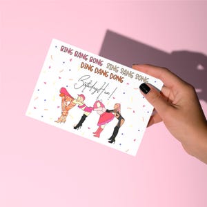 Drag race Birthday card, United Kingdolls funny Birthday Card, drag race, bing bang bong