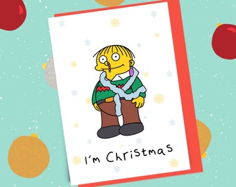 Ralph Christmas card, funny simpson card, funny simspon christmas card, Ralph wiggum Christmas card