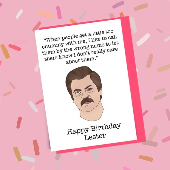 Ron Swanson Birthday Card Parks and Recs Funny Card Funny - Etsy