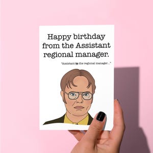 Dwight schrute Office, assistente do gerente regional, cartão de aniversário engraçado, cartão de felicitações engraçado, cartão de escritório