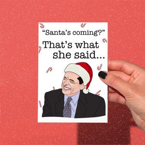 Michael Scott funny Christmas card, that’s what she said, office Christmas card , office Xmas card