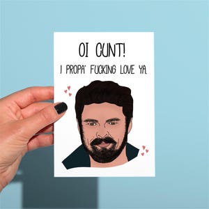 Carte d'anniversaire de Billy Butcher Boys/Saint Valentin, carte de boucher drôle, carte d'amour inspirée des garçons drôle