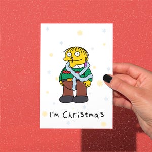 Ralph Christmas card, funny simpson card, funny simspon christmas card, Ralph wiggum Christmas card