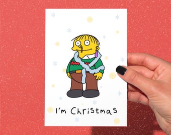 Ralph Christmas card, funny simpson card, funny simspon christmas card, Ralph wiggum Christmas card