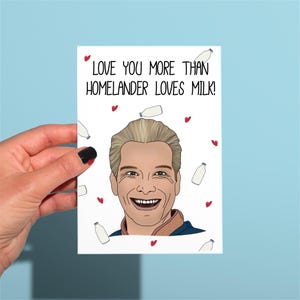 Carte d'anniversaire de garçons de lait de Homelander/Saint Valentin, carte drôle de patrie, carte d'amour inspirée par les garçons drôle