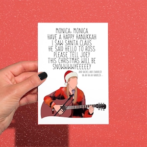 Canción de los amigos de Phoebe, tarjeta navideña divertida, tarjeta de felicitación divertida, tarjeta navideña de amigos