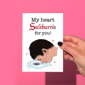 Saltburn inspired my heart saltburns bathtub scene valentines/anniversary card, funny card, funny Valentine’s Day card, saltburn inspired