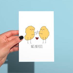 Nugs and kisses”  Greeting Card , cute funny /Anniversary card, Funny Greetings Card, chicken nuggets card