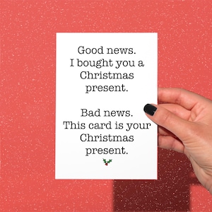 Funny Christmas card, Christmas present card  , merry Christmas, funny joke Christmas card