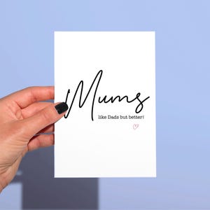divertente biglietto per la festa della mamma, come i papà ma meglio carino divertente biglietto maleducato per la festa della mamma, divertente biglietto satirico per la festa della mamma