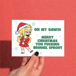 Carte de Noël Lola grande gueule, carte de Noël drôle, carte de voeux d'émission de télévision grande gueule