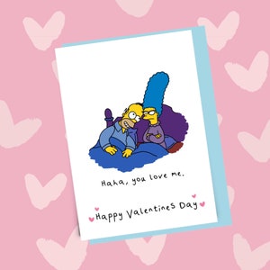 Homer and Marge Simpson, simpsons funny Valentine’s Day card, funny greetings card