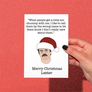 Ron Swanson Christmas card, funny Christmas card, funny Xmas card