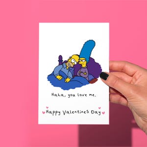 Homer und Marge Simpson, simpsons lustige Grußkarte, Valentinstag Karte, lustige Grußkarte