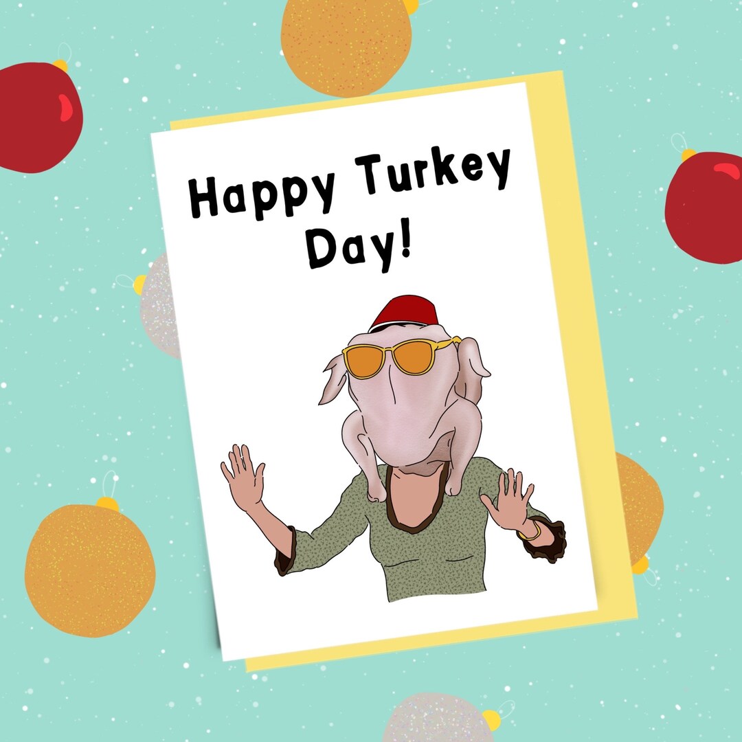 Monica Turkey Head Friends Funny Christmas Card Funny Etsy UK