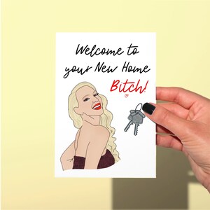 Christine Sellin Sunset New Home card “new home bitch” greeting card, funny Sellin Sunset card, funny card, new home card
