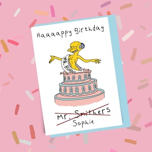 Mr Burns Birthday Cake Birthday Card, Funny Simpsons birthday card, Funny greeting card