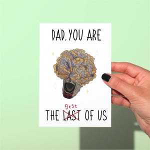 Tarjeta divertida para el Día del Padre. Clicker Last of us, tarjeta divertida para papá zombi, tarjeta de felicitación divertida, tarjeta para el Día del Padre de Last of us