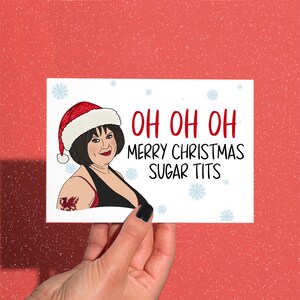 Nessa Gaviin and Stacey Christmas card, merry Christmas sugar tits, Gavinn and Stacey Card, Funny Greetings Card