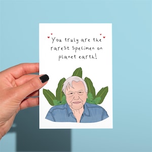 Tarjeta de felicitación de aniversario/día de San Valentín de David Attenborough, tarjeta divertida de San Valentín, feliz día de San Valentín, tarjeta del planeta Tierra