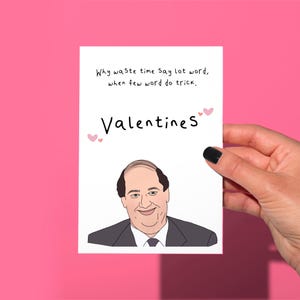 "Kevin Malone Office, Karte zum Valentinstag, lustige Grußkarte, ""Office"" Karte."