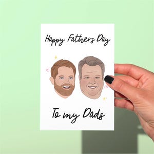 Homovaders Moderne familie grappige vaderdagkaart, cam en Mitch, homostel vaderdagkaart