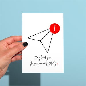Linda tarjeta de Dms, tarjeta de citas en línea, tarjeta de aniversario/San Valentín divertida y grosera, tarjeta de felicitación con broma satírica linda y divertida, tarjeta