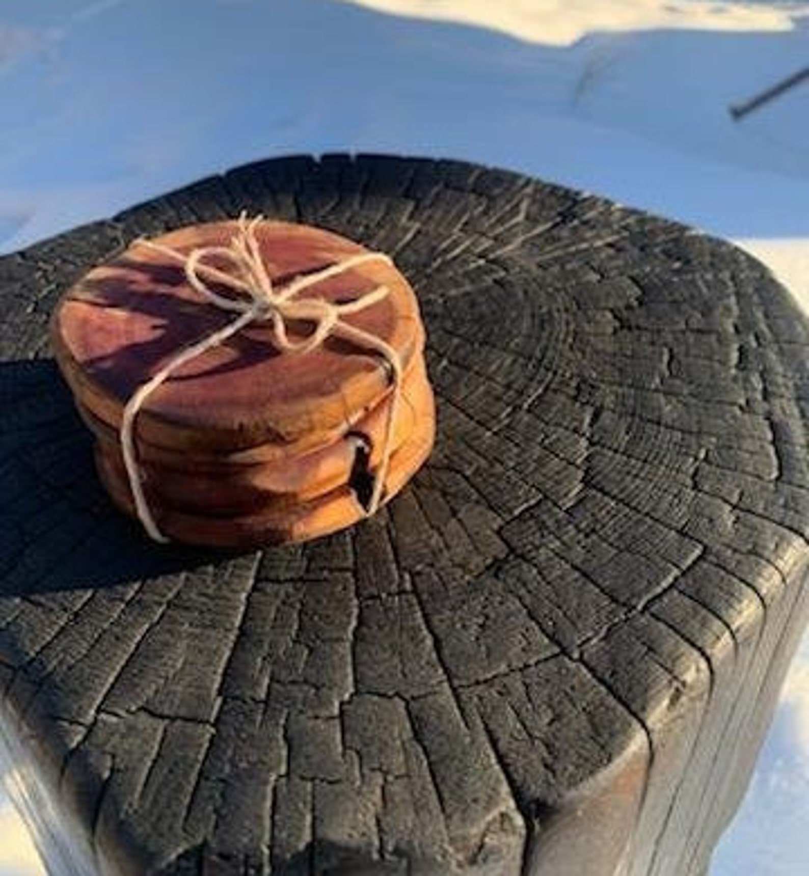 4 Aromatic Live Edge Red Cedar Coasters Etsy