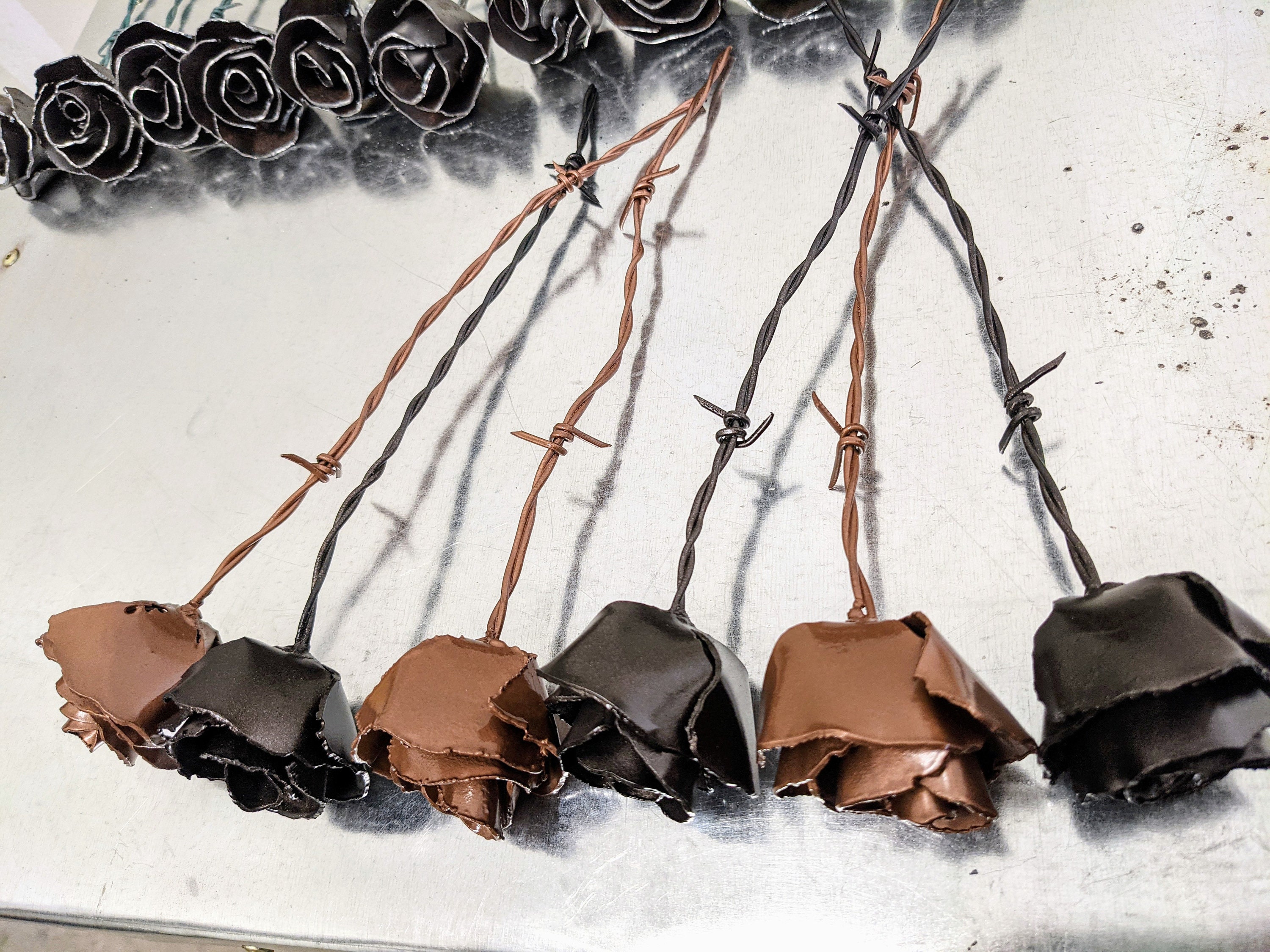 Metalic Paper Roses Handcrafted Metal Roses - Etsy