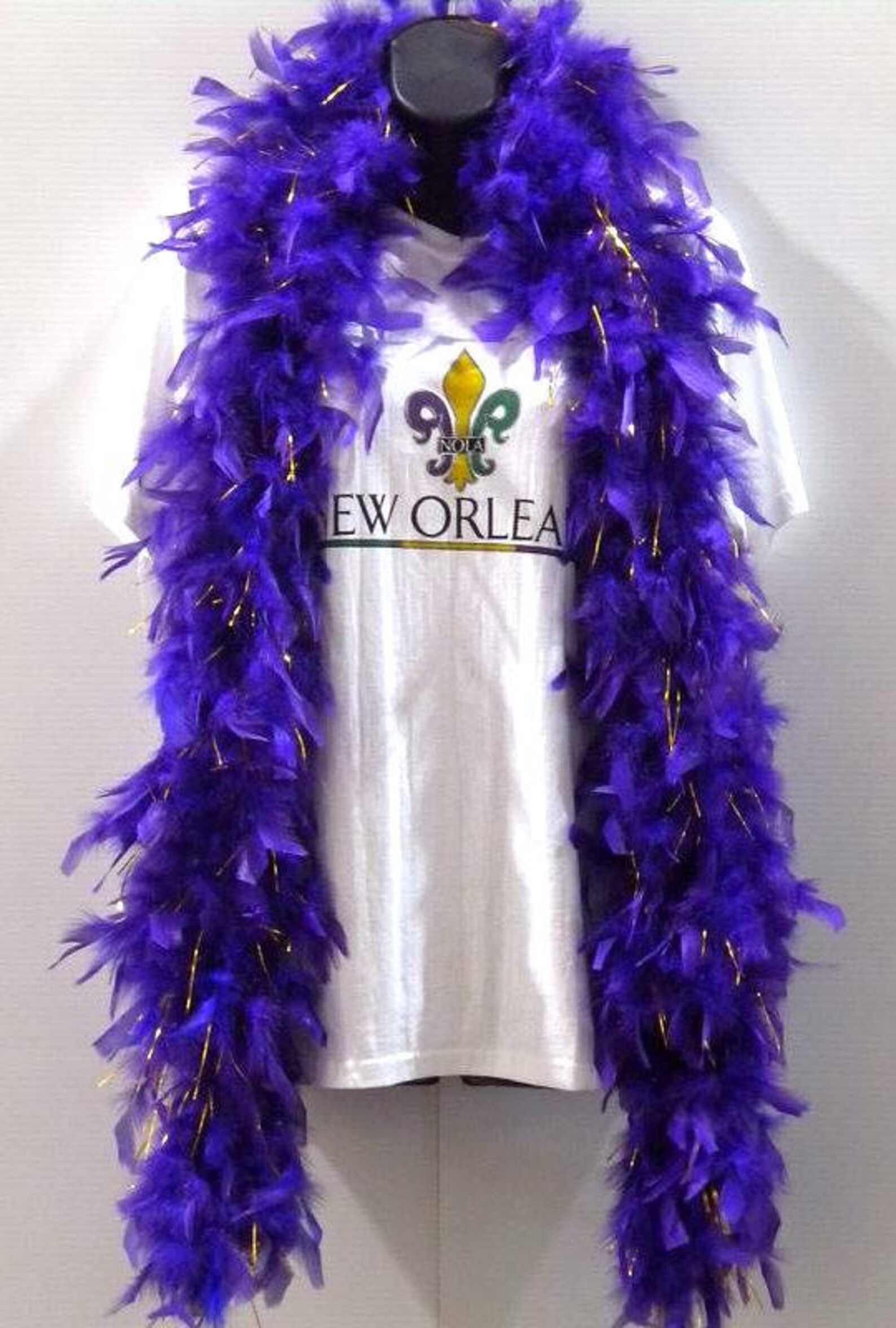 6' Purple Boa with Gold Tinsel Each Etsy