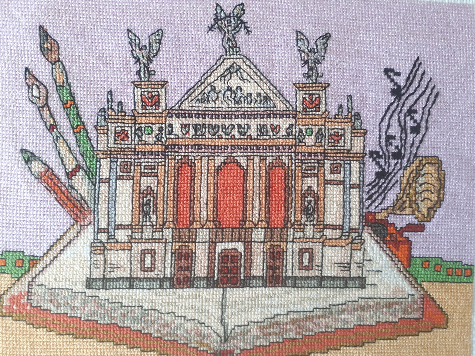 Opera theatre funny cross stitch pattern Opera hand embroidery Etsy