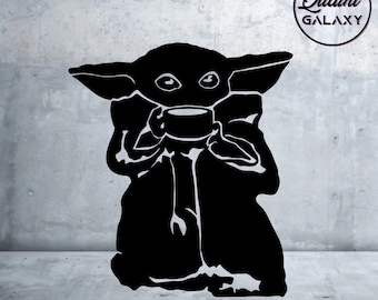 Grogu Mug SVG - Minimalistisches Star Wars Design (Digitaler Download)