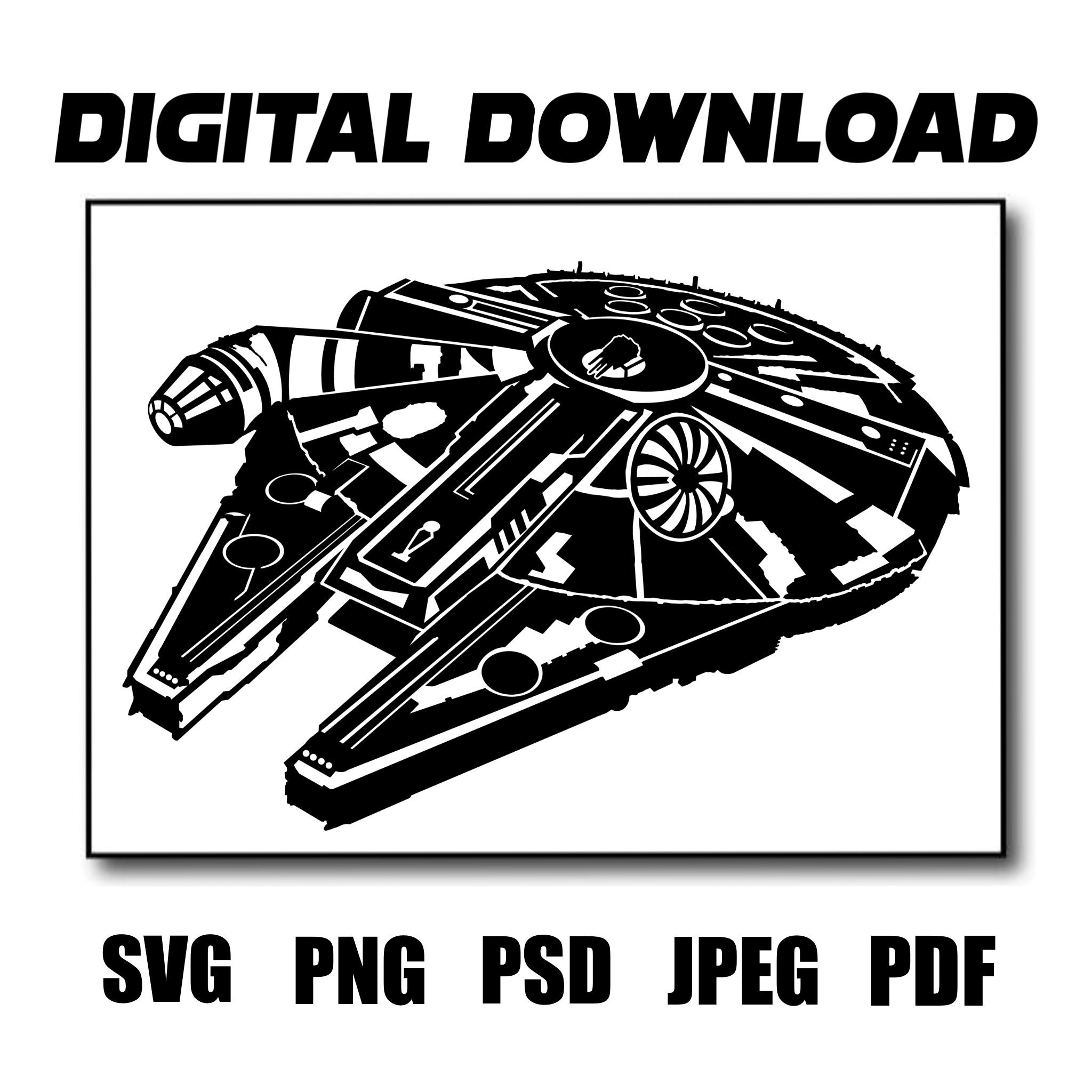 Millennium Falcon SVG 2.0 Digital Download Minimalist SVG - Etsy