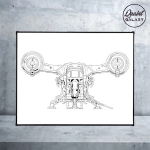Razor Crest Schematic SVG - Mandalorian - Starwars SVG - Digital Download - PNG - razor crest - Starwars - Star Wars