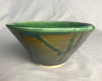 Ceramic Pottery Bowls | Handmade Bowls | Drip Glaze Bowl | Stoneware Bowl | Pottery Serving Bowl | Kitchen Pottery | Ice Cream Bowl