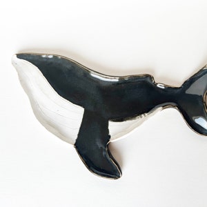 Humpback Whale Trinket Dish, Whale Spoon Rest, Whale Themed Pottery, Unique Pottery Gifts, Ocean Themed Spoon Rest, Ocean Themed Pottery image 1