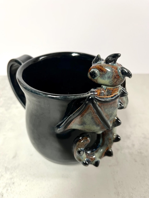 Custom Dragon Pottery Mug, Ceramic Dragon Mug, Stoneware Dragon Mug, Hand Sculpted Mug, Coffee Mug, Fictional Mug, Mystical Mug, Fantasy Mug