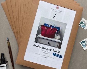 Projekttasche Bi&Si - Papierschnittmuster und Nähanleitung - stricken - nähen - Projekttasche