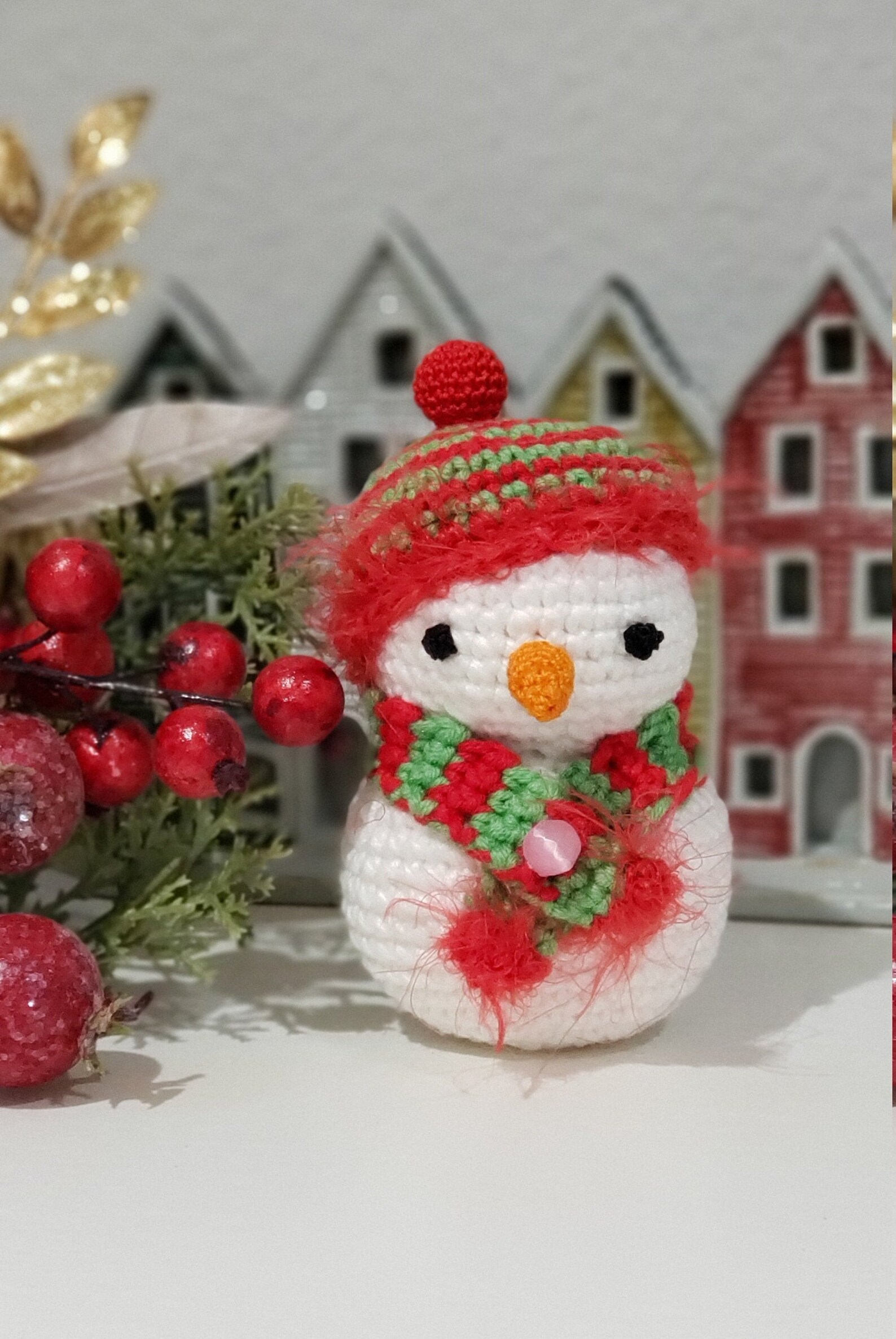 Handmade Christmas Ornaments Amigurumi Snowman | Etsy