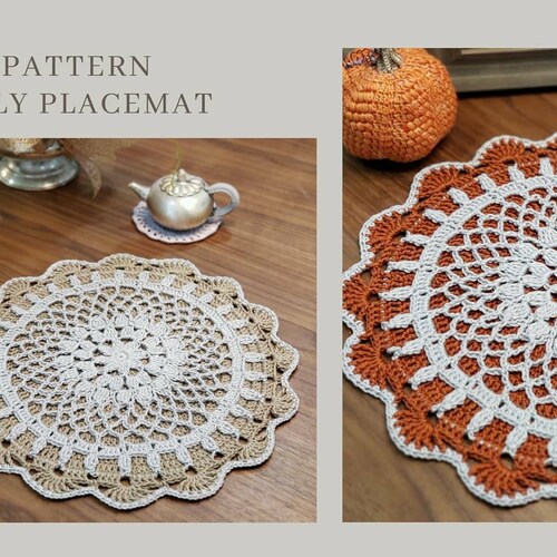 Crochet Mandala Pattern Doily Pattern Placemat Pattern PDF Etsy