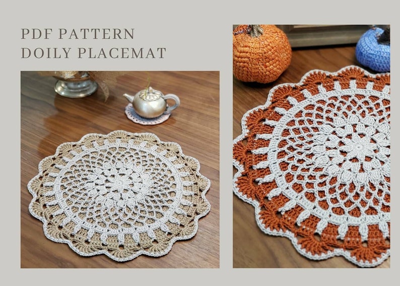 PDF Pattern Doily Placemat Crochet Placemat Pattern Etsy