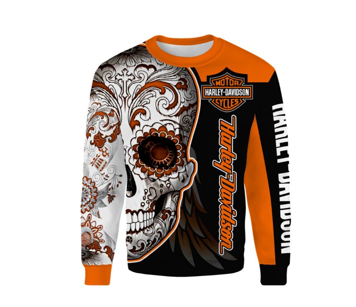 Motor Harley Davidson Hoodie Harley Skull 3D Motorbike For Etsy