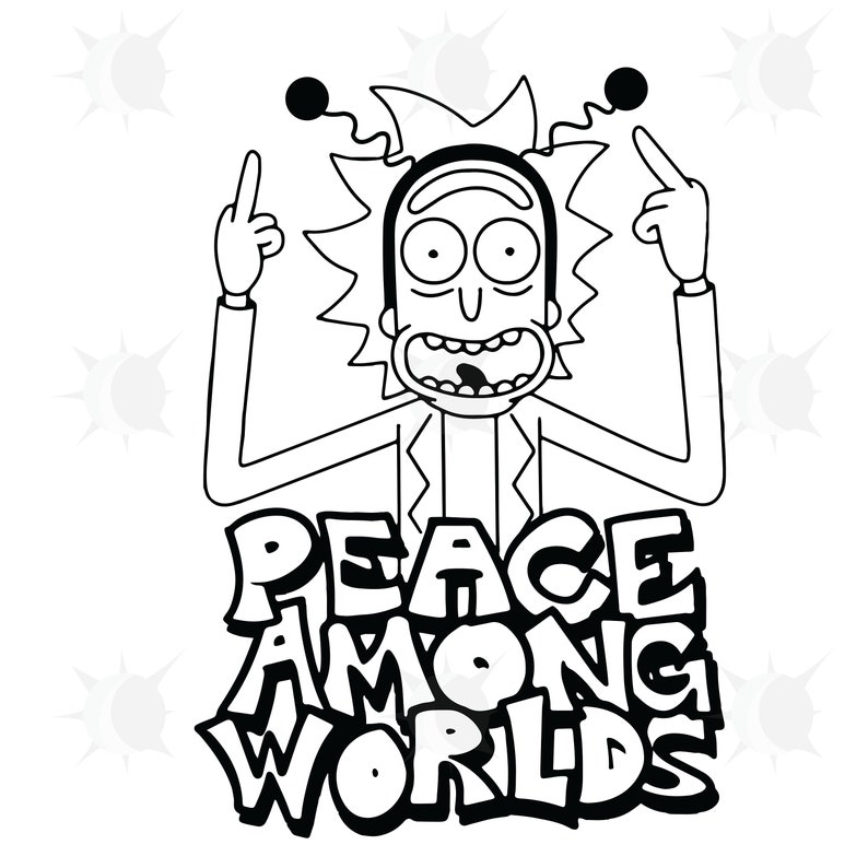 Peace Among World Rick Silhouette SVG Cricut PNG - Etsy