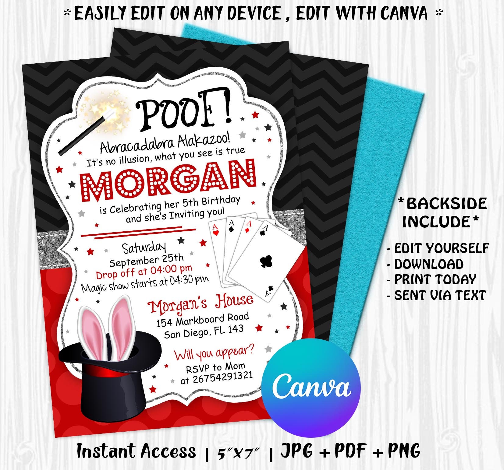 magic-party-invitations-magician-birthday-invites-tricks-show-cards-girls-boys-twins-any-age-instant-download-personalize-printable-wcbk061-etsy-uk