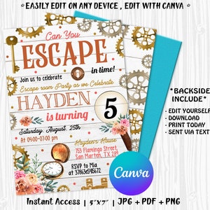 Escape Room Einladung Geburtstag, Mädchen entkommen Mystery Einladung, Escape Invite, Escape Room Einladung, Mystery Geburtstagseinladung