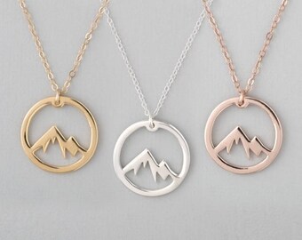 Adventure Awaits Mountain Necklace, Mountain Pendant, Mountain Charm