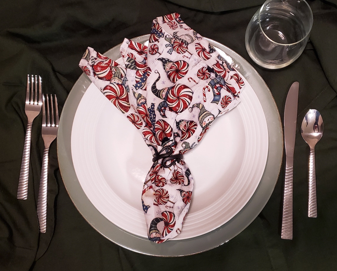 Peppermint Candy Fabric Napkins Set of 4 Etsy